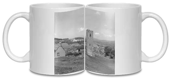 Denbigh. View from Denbigh Castle, North Wales, circa 1930