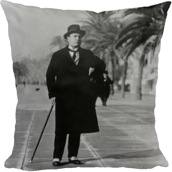 Italian dictator Benito Mussolini on the Boulevard at Biarritz