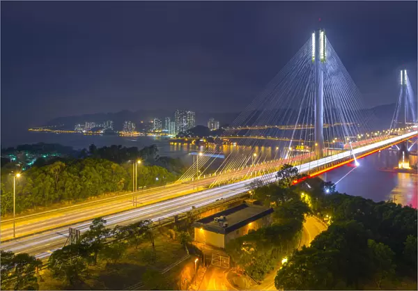 Night view of Ting Kau bridge