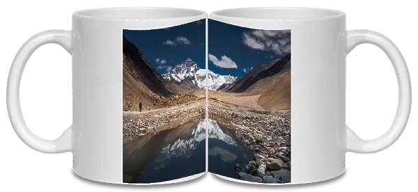 Northface of Mt. Everest with reflection