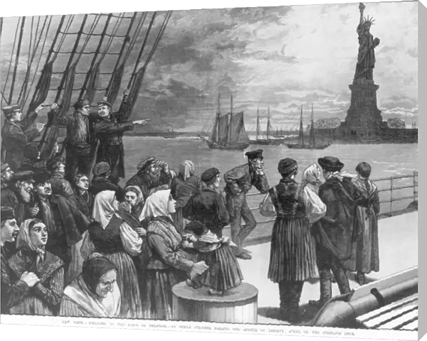 Immigrants View The Statue Of Liberty