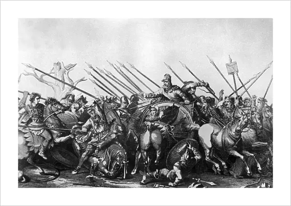 Alexander the Great fighting in battle