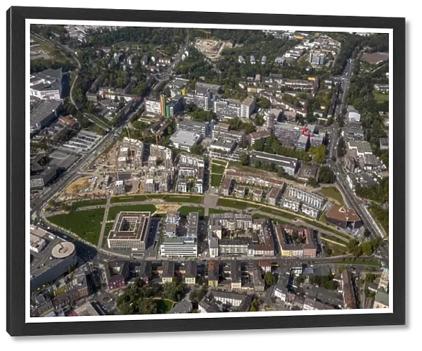 Aerial view, Grune Mitte, University District, Essen, Ruhr district, North Rhine-Westphalia, Germany