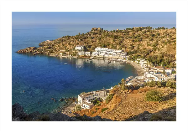 Small village accessible only by sea, Loutro, Crete, Greece