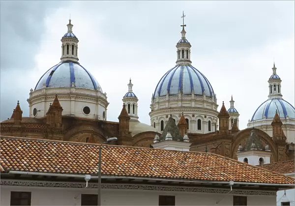 Domes of the New Cathedral of Cuenca, Cuenca, Azuay Province, Ecuador