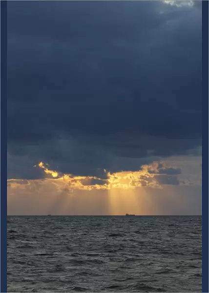 Evening sky over the Baltic Sea, Wustrow, Bay of Mecklenburg, Mecklenburg-Western Pomerania, Germany