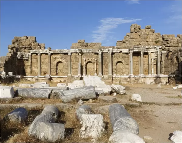 State Agora or Library, ancient city of Side, Pamphylia, Antalya Province, Turkey