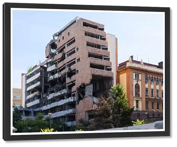 Remains of a government building bombed by NATO during the Yugoslav wars, Savski Venac, New Belgrade, Belgrade, Serbia
