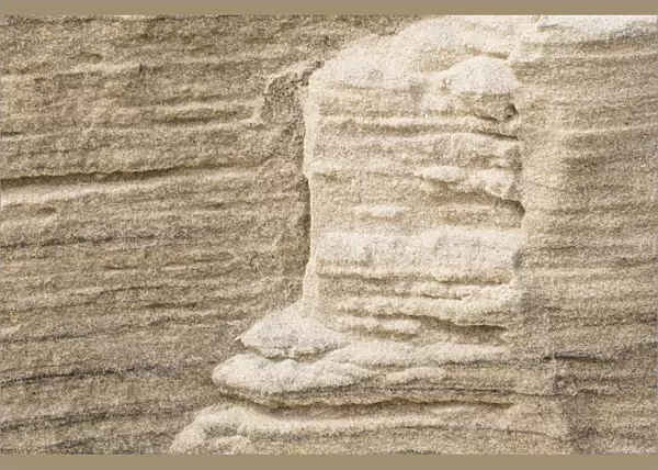 Structures in the sand, cliff details, Odde, Sylt, North Frisian Islands, Schleswig-Holstein, Germany