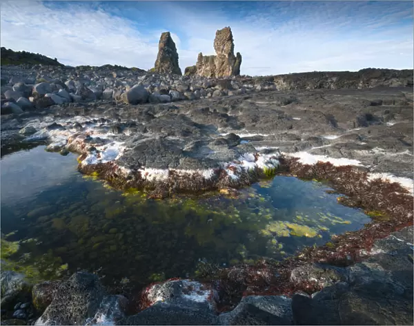 Londrangar basalt rocks, Snaefellsjokul National Park, West Iceland, Iceland