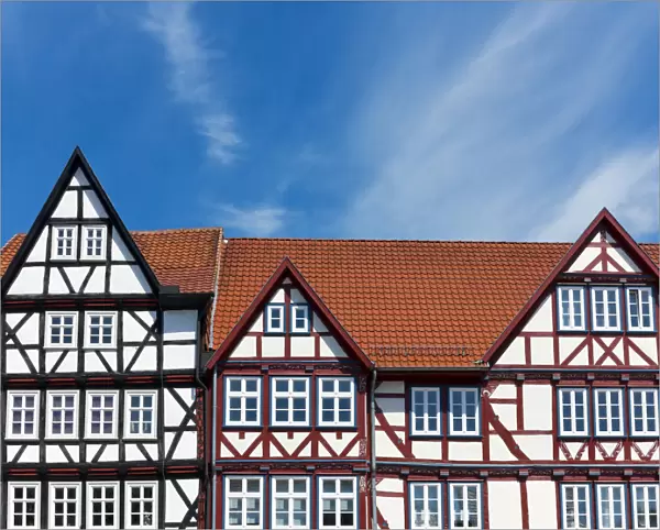 Half-timbered houses in the market square of Eschwege, Werra-Meissner district, Hesse, Germany, Europe