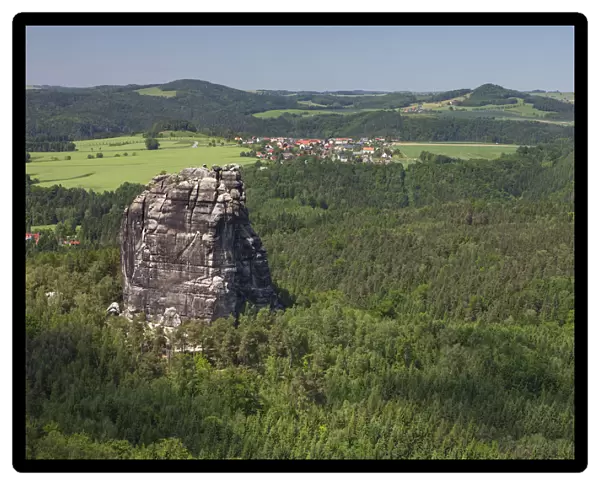 Falkenstein rock in the Elbe Sandstone Mountains, Saxony, Germany, Europe