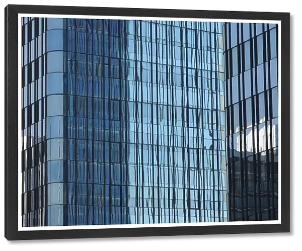 Glass facade of an office building in Frankfurt am Main, Hesse, Germany, Europe