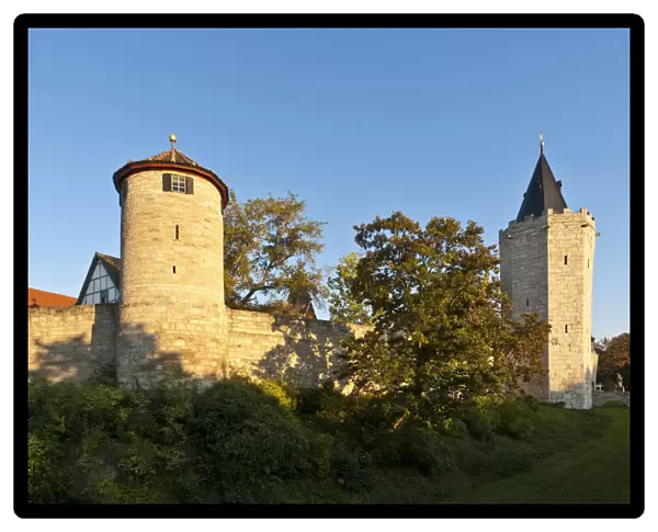 Historic fortifications, battlements, ramparts, Muehlhausen, Thuringia, Germany, Europe