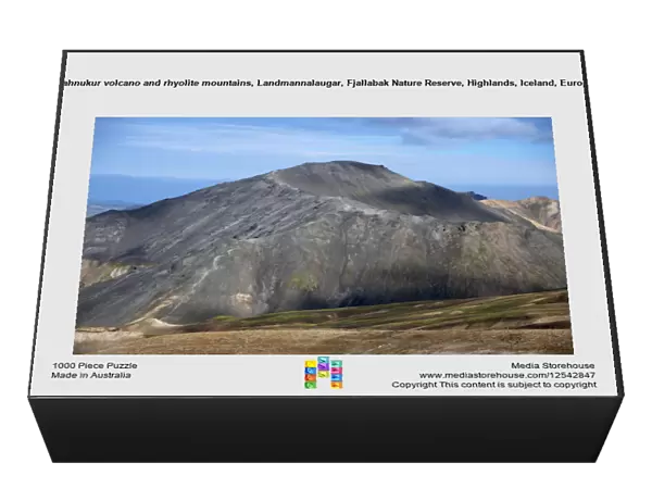 Blahnukur volcano and rhyolite mountains, Landmannalaugar, Fjallabak Nature Reserve, Highlands, Iceland, Europe