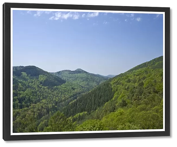 View of the Pfaelzerwald, Palatinate Forest, Klingenmuenster, Deutsche Weinstrasse, German Wine Road, Pfalz, Rhineland-Palatinate, Germany, Europe