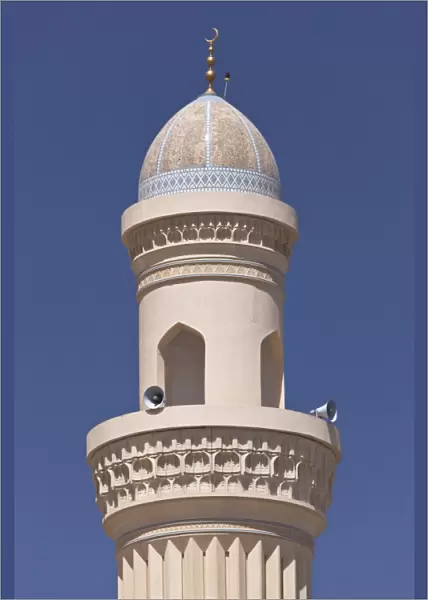 Minaret with a golden crescent moon, Bahla, Ad Dakhiliyah, Oman