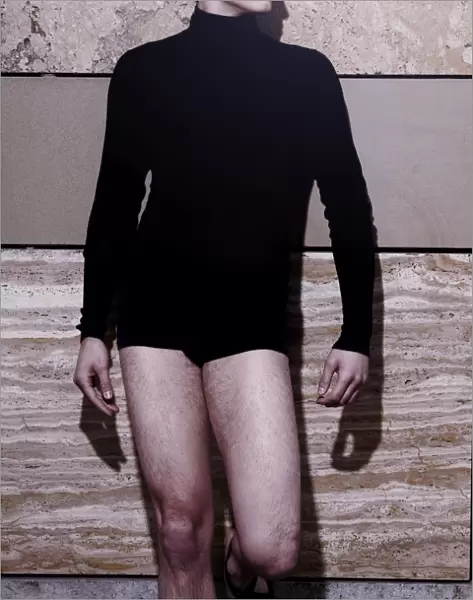 Young man wearing Ibiza-style clothes, fashion shoot