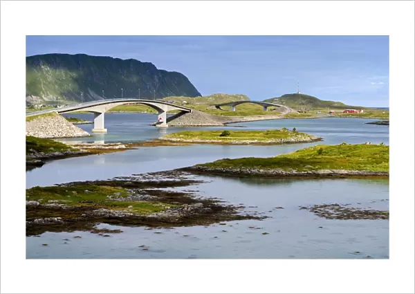 Bridge in the island world, Norway, Scandinavia, Europe