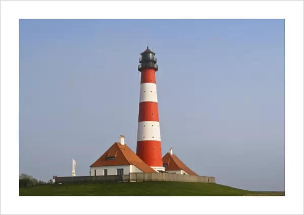 Lighthouse of Westerhever, St. Peter-Ording, Eiderstedt Peninsula, district of Nordfriesland, Schleswig-Holstein, Germany, Europe