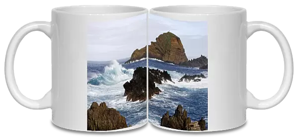 Waves, lava stone, Porto Moniz, Madeira, Portugal, Europe