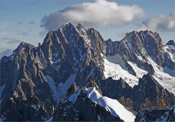 Aiguille Verte, Aiguille du Dru, Les Droits, Mont Blanc massif, Haute-Savoie, France, Europe