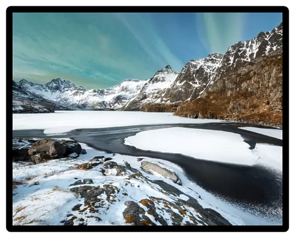 Winter landscape on Lofoten Islands