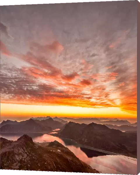 Beautiful sunrise Lofoten, Norway