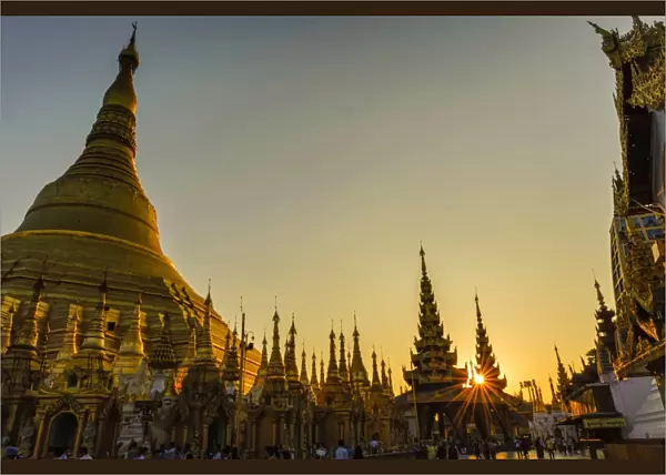 Shwedagon Pagoda at sunset, Yangon, Myanmar