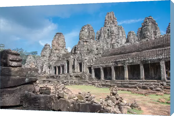 Bayon temple the ancient stone faces of bayon, siem reap, Cambodia