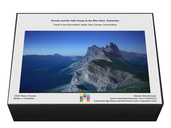 Seceda and the Odle Group in the Blue Hour, Dolomites