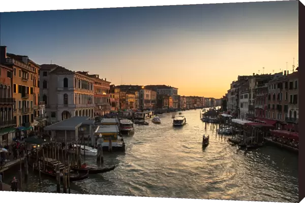 Venice Italy, rialto bridge at sunset time