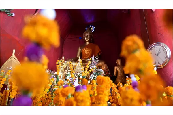 Flower with gold buddha Asia