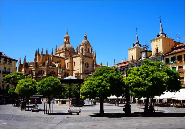 Plaza Mayor and Cathedral of Segovia, Spain