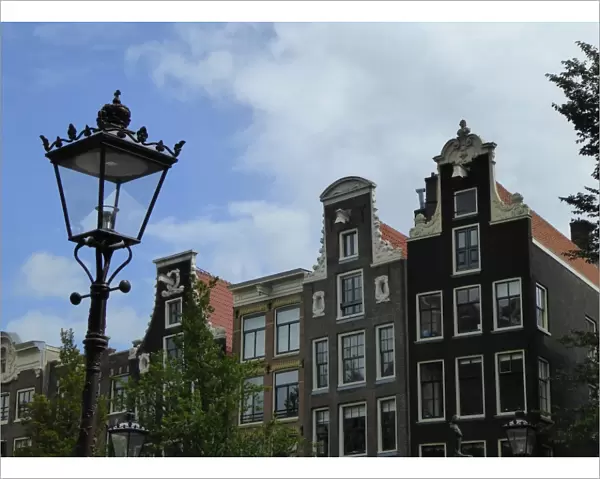 Typical old dutch houses in Old Amsterdam