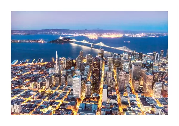 Aerial of downtown San Francisco, USA