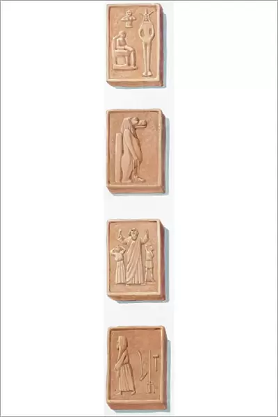 Four tablets representing the ten commandments