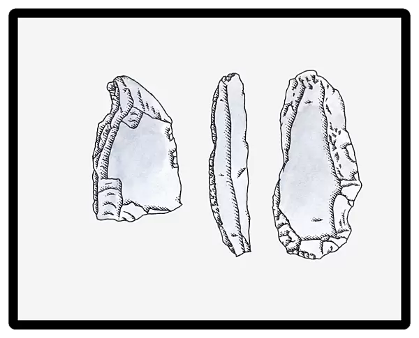 Illustration of Dabban stone tools from in Haua Feah Cave, Libya