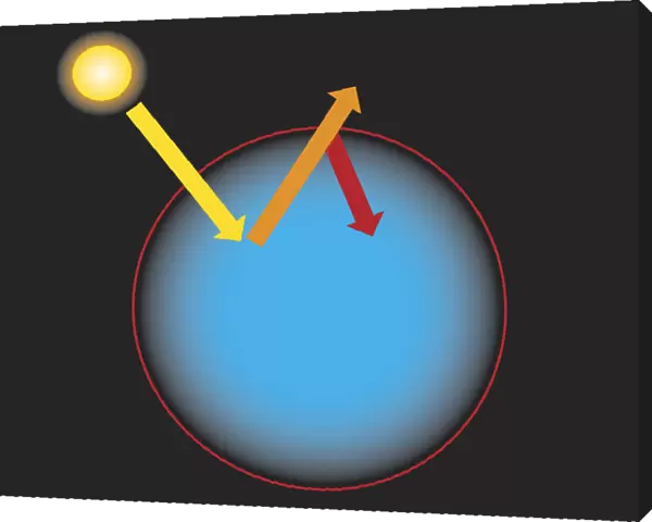 Digital illustration of global warming on ozone layer