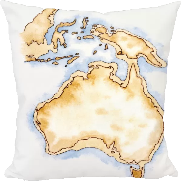 Illustration of simple outline map of Australia