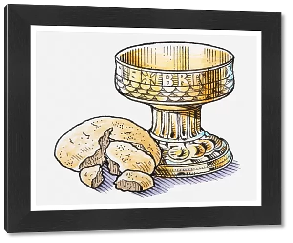 Illustration of chalice and bread