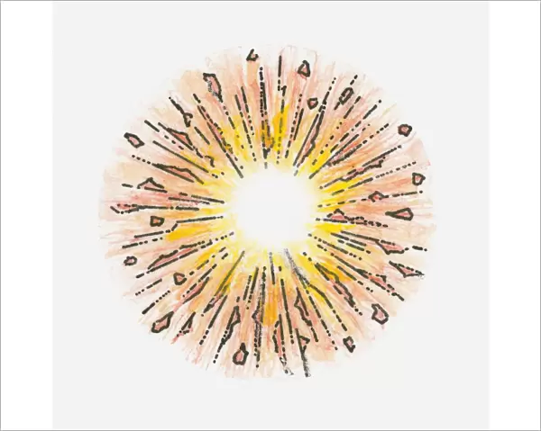 Illustration of exploding particles