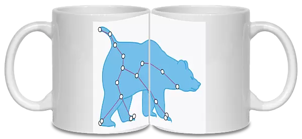 Illustration of Ursa Major constellation represented as bear