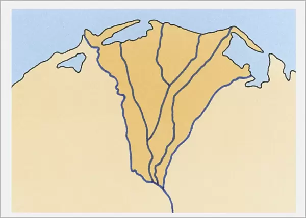 Illustration of river delta