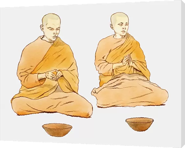 Illustration of two Buddhist monks