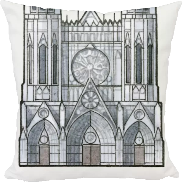 Illustration of Rouen Cathedral, in Normandy, France
