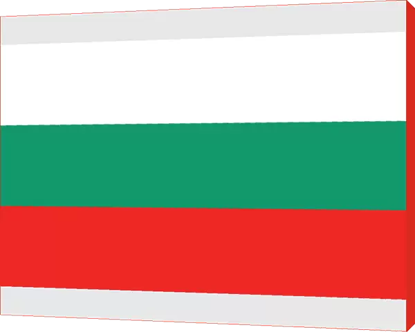 Illustration of flag of Bulgaria, a horizontal tricolor of white, green and red bands