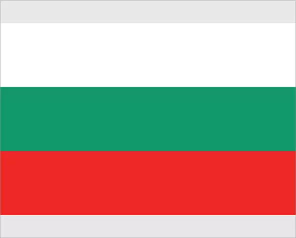 Illustration of flag of Bulgaria, a horizontal tricolor of white, green and red bands
