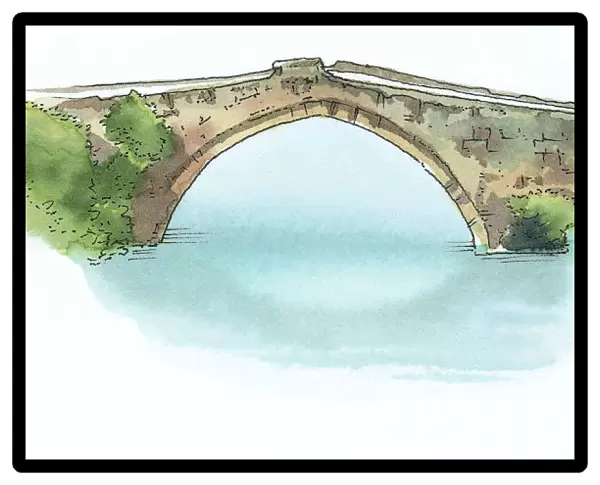 Illustration of Alakopru bridge, Turkey
