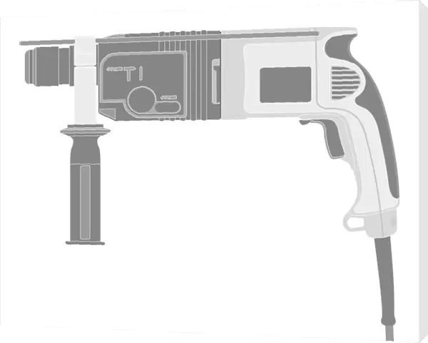 Black and white illustration of main-operated electric drill
